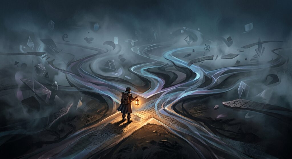 AI-generated editorial illustration for 'Deciding Under Uncertainty'