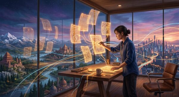 AI-generated editorial illustration for 'Reading the World'